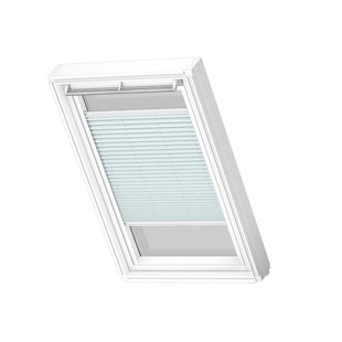 Velux Manueel Lichtdoorlatend Plisségordijn White Line Fhl Ck02 1285swl Zachtblauw