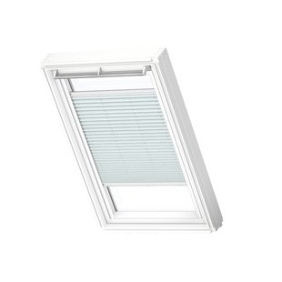 Velux Manueel Lichtdoorlatend Plisségordijn White Line Fhl Fk04 1285swl Zachtblauw