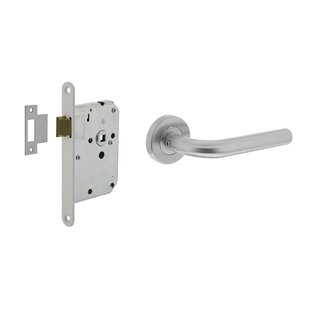 Intersteel Deurbeslagset Wit + Kruk Rechts Rvs