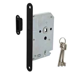 Intersteel Magnetisch Tuimelslot 55mm, Afgeronde Voorplaat Geborsteld Zwart