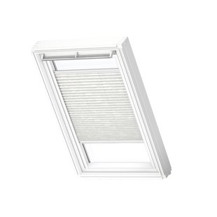 Velux Manueel Lichtdoorlatend Plisségordijn White Line Fhl Sk10 1256swl Klassiek Wit Bloemenprint