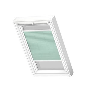 Velux Manueel Lichtdoorlatend Plisségordijn White Line Fhl U08 1281swl Muntgroen