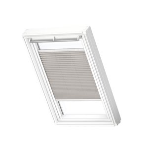 Velux Manueel Lichtdoorlatend Plisségordijn White Line Fhl Uk08 1284swl Grijs