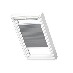 Velux Manueel Lichtdoorlatend Plisségordijn White Line Fhl Pk06 1282swl Donkergrijs