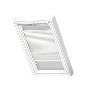 Velux Manueel Lichtdoorlatend Plisségordijn White Line Fhl Pk08 1256swl Klassiek Wit Bloemenprint