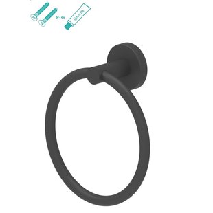 Aquavive Handdoekring Mat Zwart