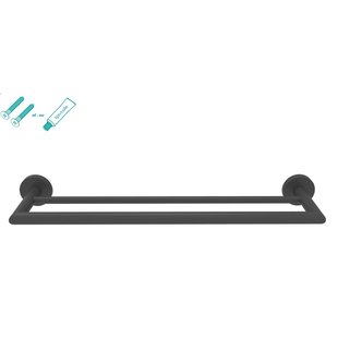 Aquavive Handdoekrek Dubbel Mat Zwart 47,60x7x14,30cm