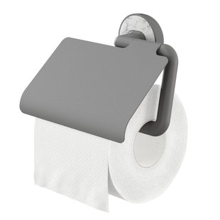 Tiger Toiletrolhouder Cata - Metaal/kunststof - Met Klep - Grijs/marmerlook