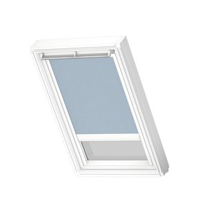 Velux Verduisterend Dakraam Rolgordijn Op Zonne-energie White Line Dsl Sk01 4576swl Lichtblauw