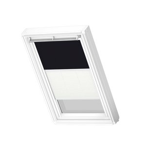 Velux Manueel Duo Verduisterend Dakraam Rolgordijn White Line Dfd M08 3009swl Zwart - Wit