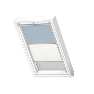 Velux Manueel Duo Verduisterend Dakraam Rolgordijndfd M08 4576s Lichtblauw - Wit