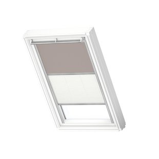 Velux Manueel Duo Verduisterend Dakraam Rolgordijndfd Mk04 4580s Licht Taupe - Wit