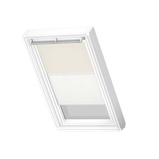 Velux Manueel Duo Verduisterend Dakraam Rolgordijn White Line Dfd Fk06 1085swl Beige - Wit
