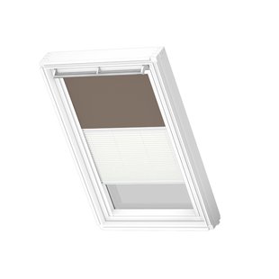 Velux Manueel Duo Verduisterend Dakraam Rolgordijn White Line Dfd Mk06 4574swl Warm Grijs - Wit