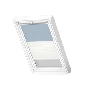 Velux Manueel Duo Verduisterend Dakraam Rolgordijn White Line Dfd Mk08 4576swl Lichtblauw - Wit