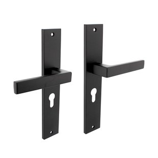 Intersteel Deurklink Op Schild Hera - Zamak - Mat Zwart - Cilindergat - Afstand 55 Mm