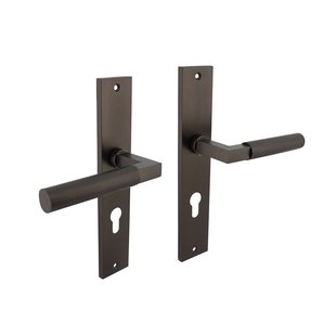 Intersteel Deurkruk Op Schild Bau-stil - Zamak - Antracietgrijs - Cilindergat - Hart Op Hart 72 Mm