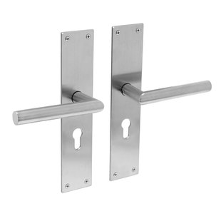 Intersteel Deurkruk Op Schild Jura - Rvs - Geborsteld - Cilindergat - Afstand 55 Mm