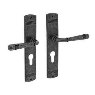 Intersteel Deurkruk Op Schild Helena - Zamak - Oud Grijs - Cilindergat - Afstand 55 Mm