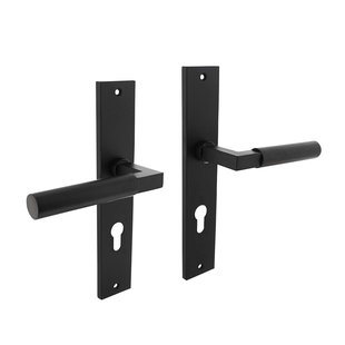 Intersteel Deurkruk Op Schild Bau-stil - Zamak - Zwart - Cilindergat - Afstand 72 Mm