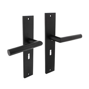 Intersteel Deurkruk Op Schild Bastian - Zamak - Mat Zwart - Sleutelgat - Afstand 56 Mm