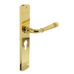 Intersteel Deurkruk Op Schild Helena - Messing - Gelakt - Cilindergat - Afstand 55 Mm