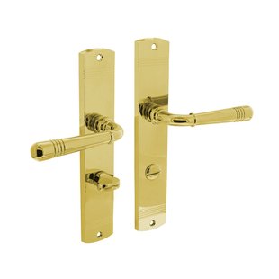 Intersteel Deurkruk Helena Op Schild 235x45x8 Mm Met Wc63/8 Mm Messing Gelakt