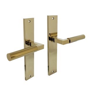 Intersteel Deurkruk Op Schild Bau-stil - Zamak - Messing Titaan - Blind - Schild 245x45 Mm