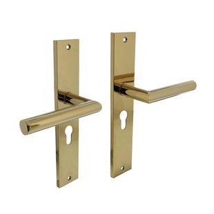 Intersteel Deurkruk Op Schild Bastian - Zamak - Messing Titaan - Cilindergat - Afstand 55 Mm