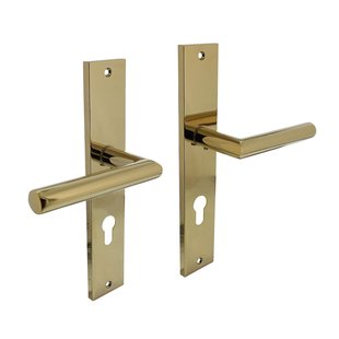 Intersteel Deurkruk Op Schild Bastian - Zamak - Messing Titanium Pvd - Cilindergat - Afstand 72 Mm