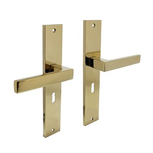 Intersteel Deurklink Op Schild Hera - Zamak - Messing Titanium Pvd - Sleutelgat - Afstand 56 Mm