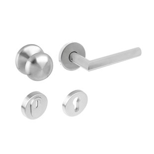 Intersteel Veiligheidsbeslag Set Voordeur Skg*** Rond Geborsteld Rvs