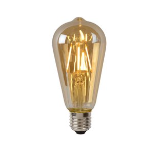 Lucide Ledfilamentlamp Edison - Amber - D6,4cm - Dimbaar - Warm Wit - E27 - 5w