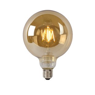 Lucide Ledfilamentlamp Globe G125 - Amber - D12,5cm - Dimbaar - Warm Wit - E27 - 8w