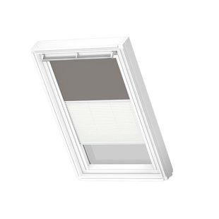 Velux Manueel Duo Verduisterend Dakraam Rolgordijn White Line Dfd Sk10 0705swl Grijs - Wit
