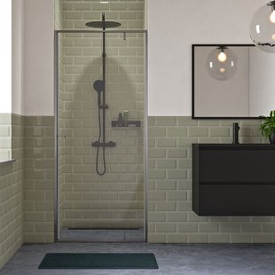 Sealskin - Douchedeur Contour 90 X 200cm - Mat Grijs Profiel - 6 Mm Helder Glas