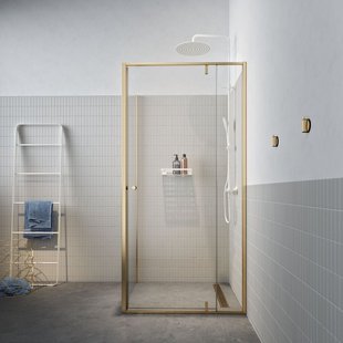 Sealskin - Douchedeur + Zijwand Contour 100 X 200cm - Goud Profiel - 6 Mm Helder Glas