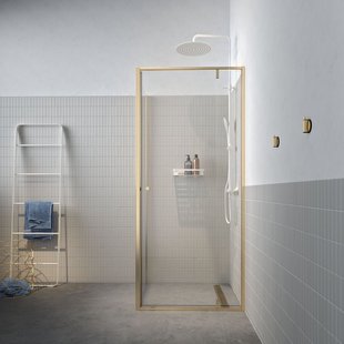 Sealskin - Douchedeur + Zijwand Contour 90 X 200cm - Goud Profiel - 6 Mm Helder Glas