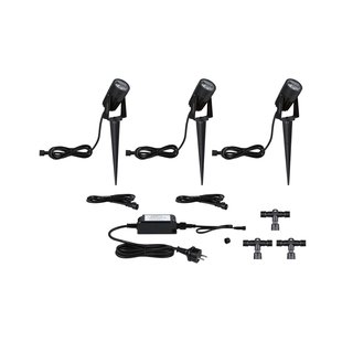 Paulmann Outdoor Link & Light Prikspots Zwart Set 3,5w 3 Stuks