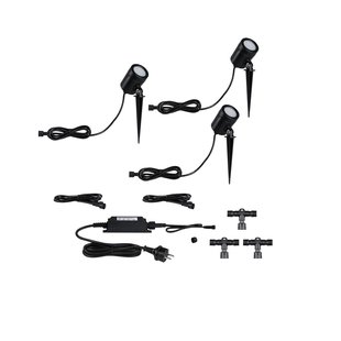 Paulmann Outdoor Link & Light Basisset Prikspots Zwart 1,6w 3 Stuks