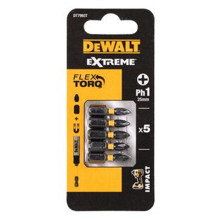 Dewalt Extreme Impact Torsion Schroefbits Dt7993t-qz 25mm Ph1 5 Stuks
