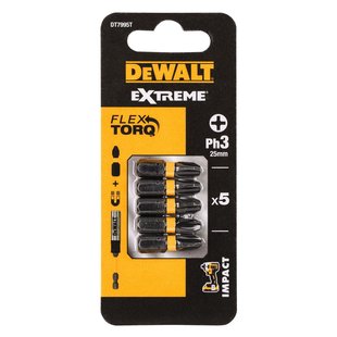 Dewalt Extreme Impact Torsion Schroefbits Dt7995t-qz 25mm Ph3 5 Stuks