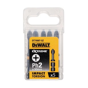 Dewalt Extreme Impact Torsion Schroefbits Dt7998t-qz 57mm Ph2 5 Stuks