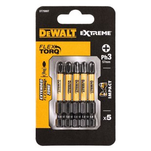 Dewalt Extreme Impact Torsion Schroefbits Dt7999t-qz 57mm Ph3 5 Stuks