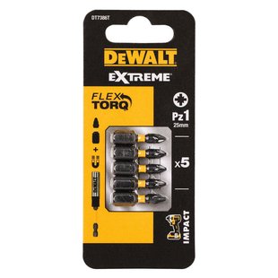 Dewalt Extreme Impact Torsion Schroefbits Dt7386t-qz 25mm Pz1 5 Stuks