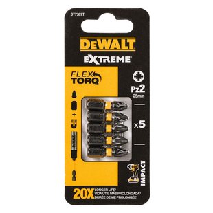 Dewalt Extreme Impact Torsion Schroefbits Dt7387t-qz 25mm Pz2 5 Stuks