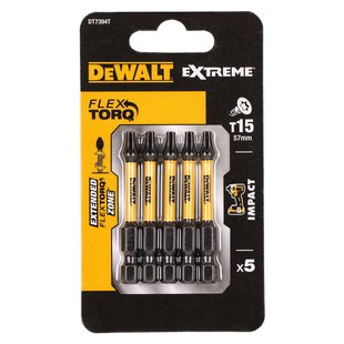 Dewalt Extreme Impact Torsion Schroefbits Dt7394t-qz 57mm T15 5 Stuks
