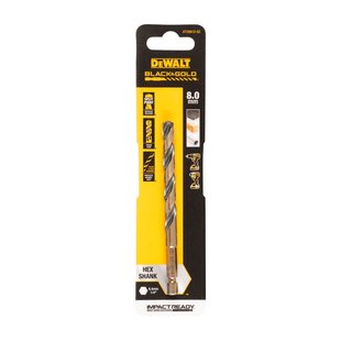 Dewalt Hss-metaalboor Black & Gold Zeskant - Diam. 8mm