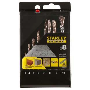 Stanley Fatmax Betonboor Set - Diam. 3/4/5/6/7/8/9/10mm - 8 Stuks