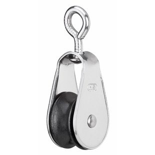 Sprenger Enkele Katrol In Rvs Met 360° Draaibaar Oog – Touw 10 Mm